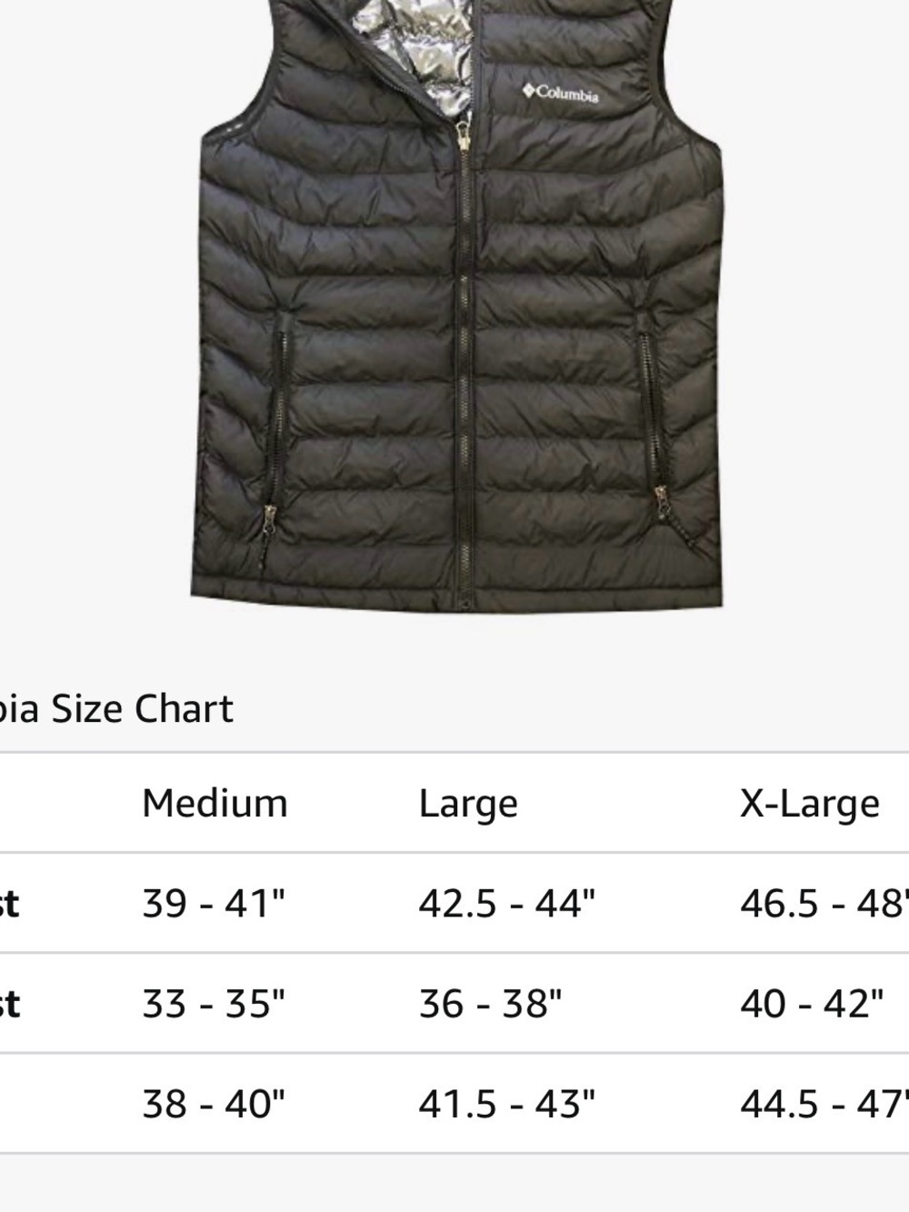 Columbia Men’s powder lite Black Quilted Vest - Picture 6 of 6